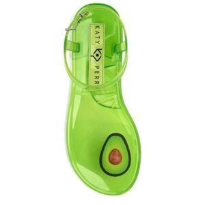 New Katy Perry Collection Women's The Geli Flat Sandal Avocado green jelly 10